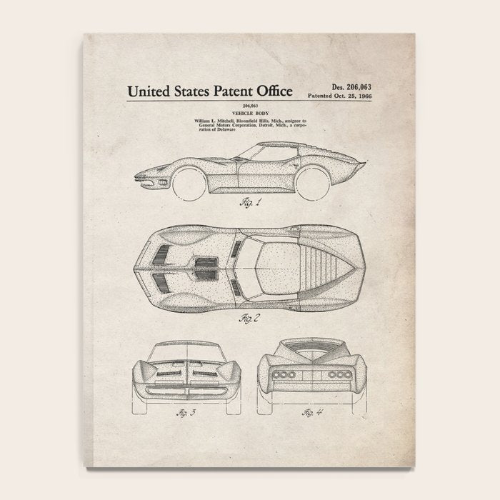 Classic Car Patent - American Car Art - Antique Notebook Gallery Image 4
