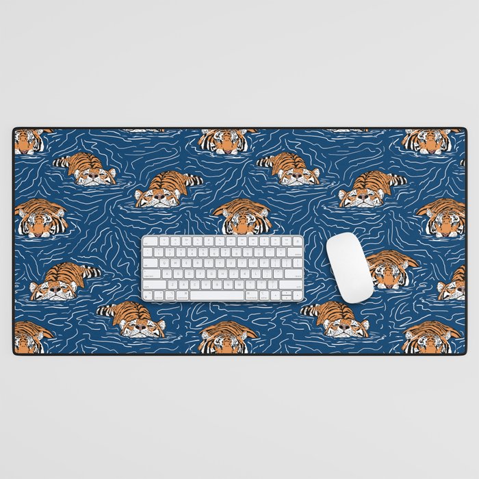 Tigers in the water Desk Mat Gallery Image 1