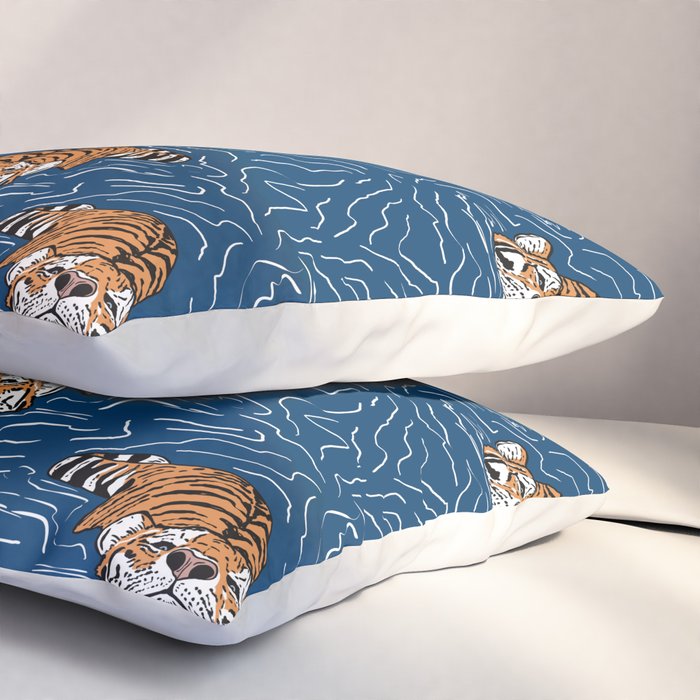 Tigers in the water Pillow Sham Gallery Image 3