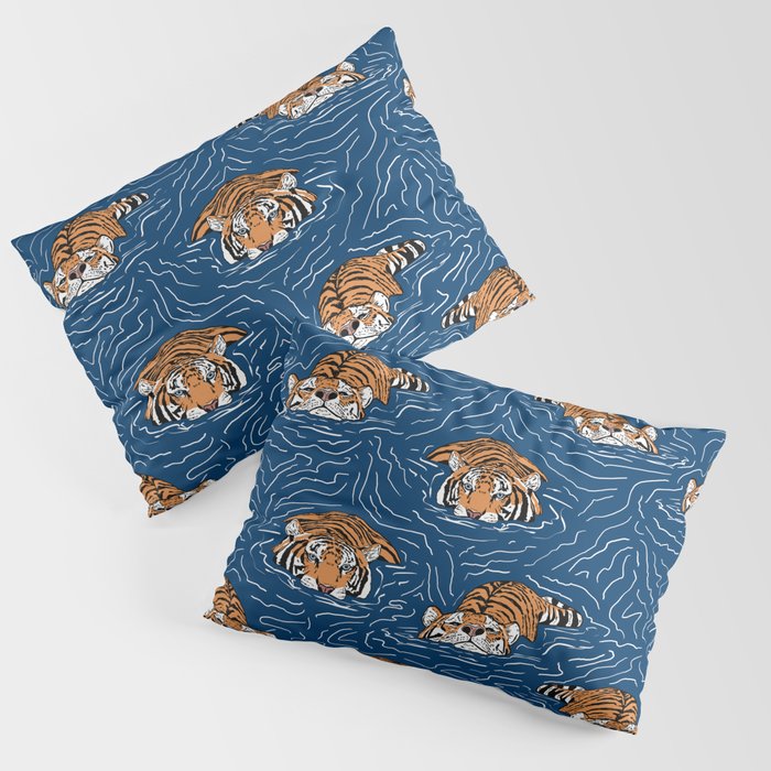 Tigers in the water Pillow Sham Gallery Image 3