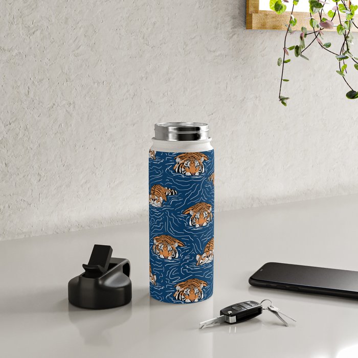 Tigers in the water Water Bottle Gallery Image 4