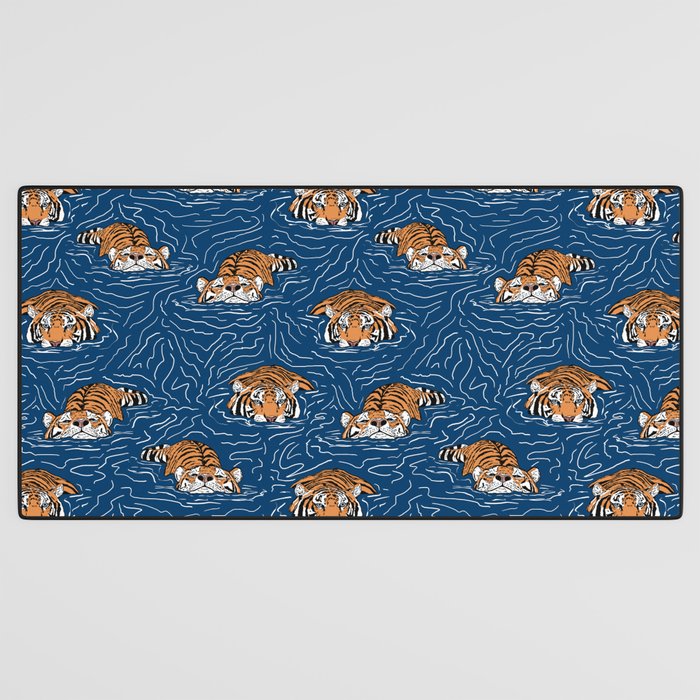 Tigers in the water Desk Mat Gallery Image 3