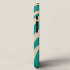 Wavy Loops Retro Abstract Pattern in Mid Mod Teal and Beige iPhone Case Gallery Image 2