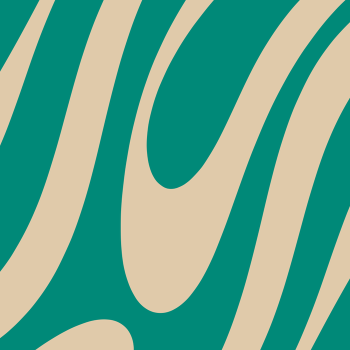 Wavy Loops Retro Abstract Pattern in Mid Mod Teal and Beige Coffee Mug Gallery Image 2