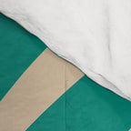 Wavy Loops Retro Abstract Pattern in Mid Mod Teal and Beige Comforter Gallery Image 4