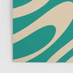 Wavy Loops Retro Abstract Pattern in Mid Mod Teal and Beige Poster Gallery Image 3
