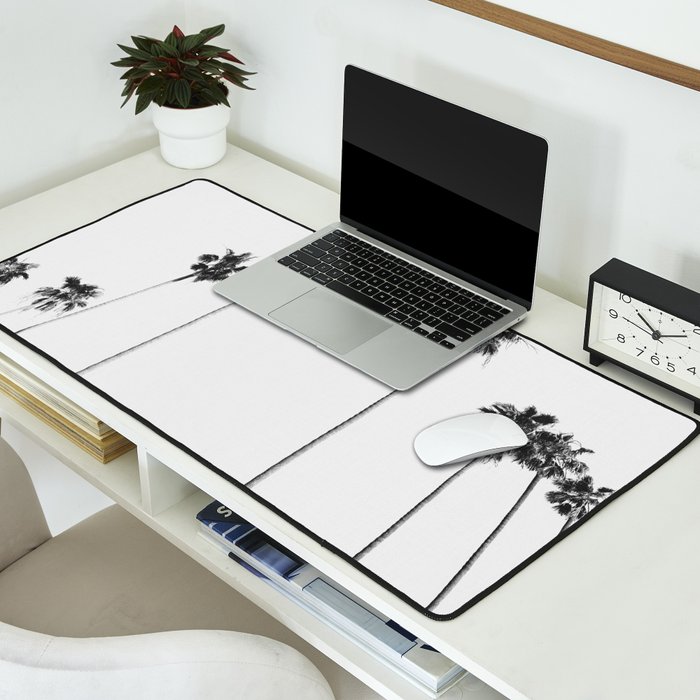 Black & White Palms Desk Mat Gallery Image 2