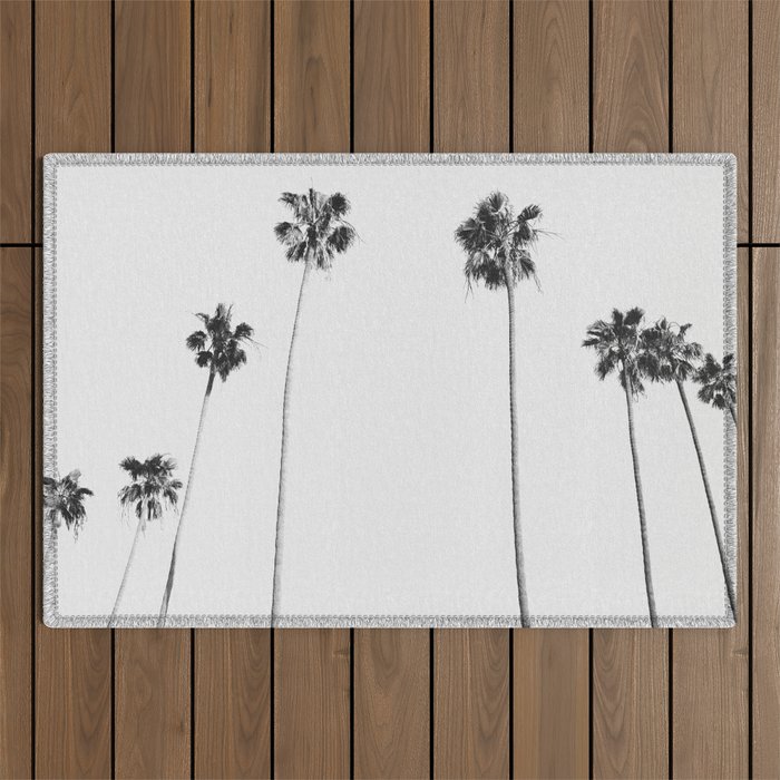Black & White Palms Outdoor Rug Gallery Image 1
