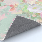 Vintage botanical blush pink mint green floral pattern Rug Gallery Image 4