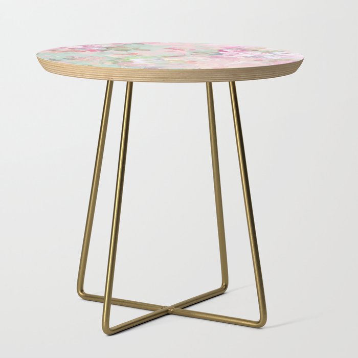 Vintage botanical blush pink mint green floral pattern Side Table Gallery Image 1