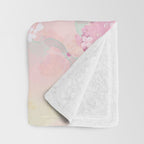 Vintage botanical blush pink mint green floral pattern Throw Blanket Gallery Image 3