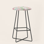 Vintage botanical blush pink mint green floral pattern Stool Gallery Image 1