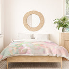 Vintage botanical blush pink mint green floral pattern Duvet Cover Gallery Image 3