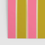 Bold Lined Stripes Vertical Pattern in Pink Chartreuse Cream Poster Gallery Image 3