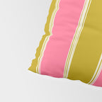 Bold Lined Stripes Vertical Pattern in Pink Chartreuse Cream Pillow Sham Gallery Image 4