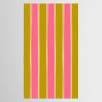 Bold Lined Stripes Vertical Pattern in Pink Chartreuse Cream Tablecloth Gallery Image 2