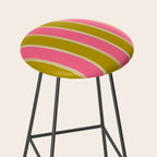 Bold Lined Stripes Vertical Pattern in Pink Chartreuse Cream Stool Gallery Image 2