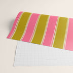 Bold Lined Stripes Vertical Pattern in Pink Chartreuse Cream Wrapping Paper Gallery Image 2