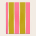 Bold Lined Stripes Vertical Pattern in Pink Chartreuse Cream Notebook Gallery Image 4