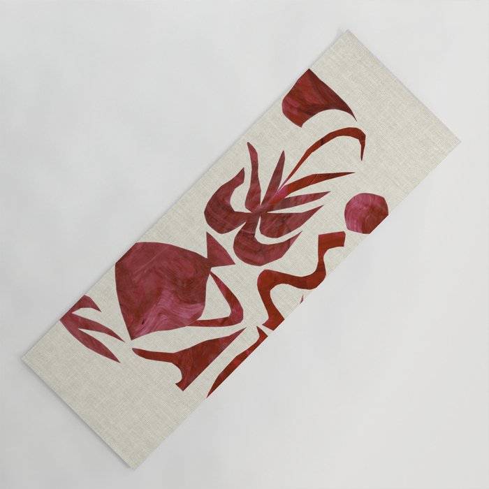 Crimson Dream In Cream Yoga Mat Gallery Image 1