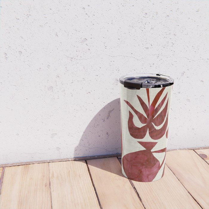 Crimson Dream In Cream Travel Mug Gallery Image 4