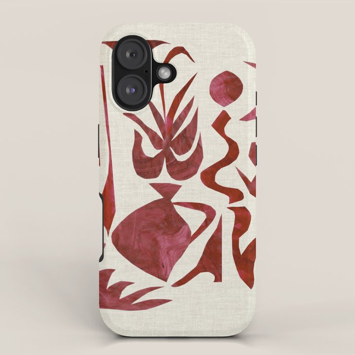 Crimson Dream In Cream iPhone Case Gallery Image 1