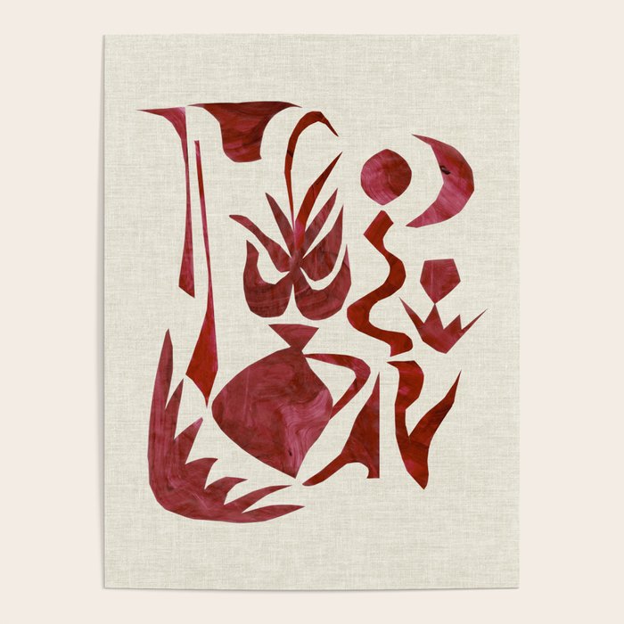 Crimson Dream In Cream Poster Gallery Image 1