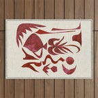 Crimson Dream In Cream Outdoor Rug Gallery Image 1