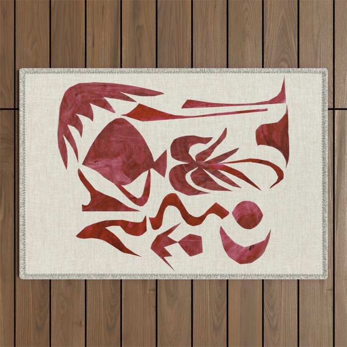Crimson Dream In Cream Outdoor Rug Gallery Image 1