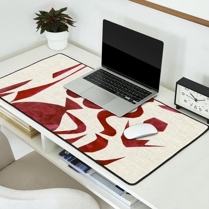 Crimson Dream In Cream Desk Mat Gallery Image 2