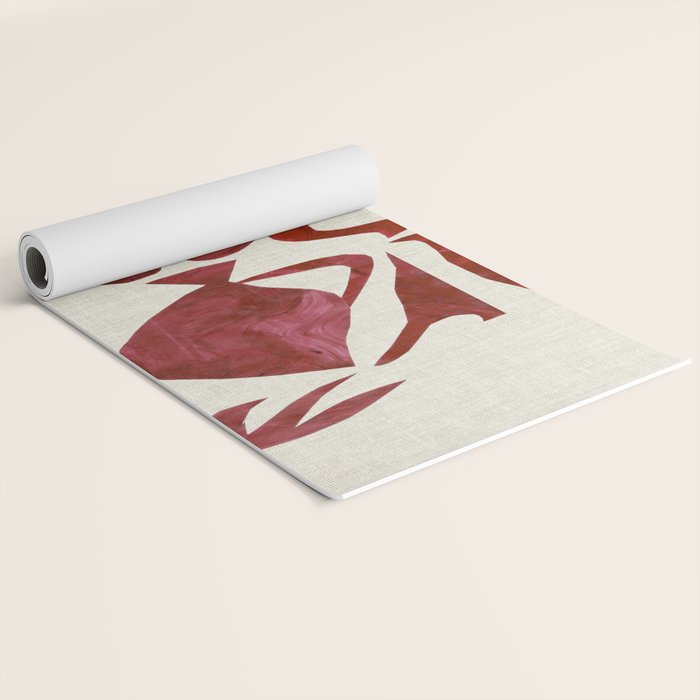 Crimson Dream In Cream Yoga Mat Gallery Image 2