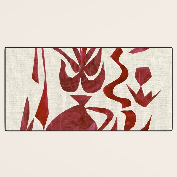 Crimson Dream In Cream Desk Mat Gallery Image 3