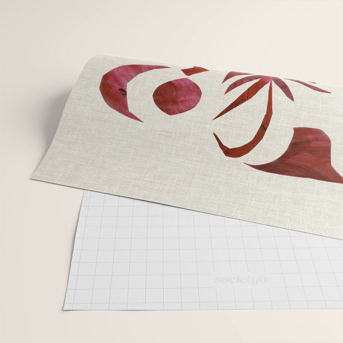 Crimson Dream In Cream Wrapping Paper Gallery Image 2
