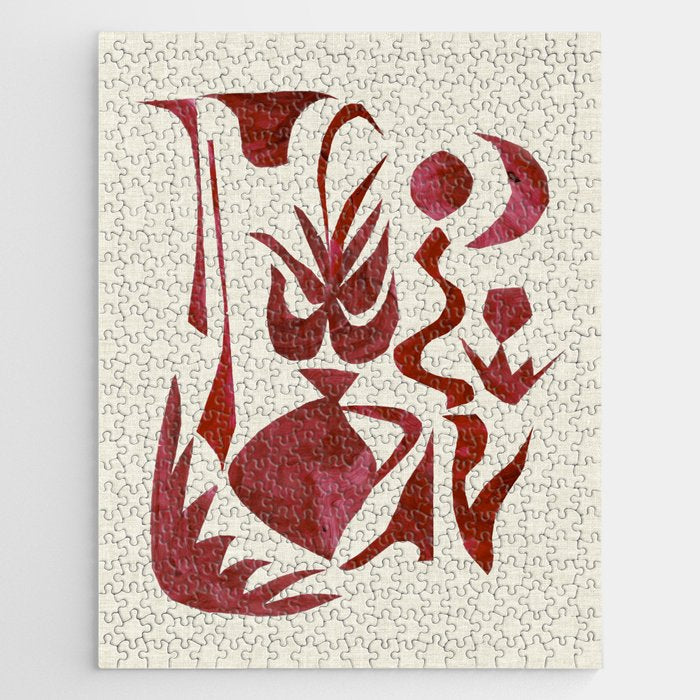 Crimson Dream In Cream Jigsaw Puzzle Gallery Image 1