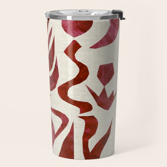 Crimson Dream In Cream Travel Mug Gallery Image 2
