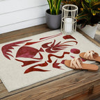Crimson Dream In Cream Outdoor Rug Gallery Image 2
