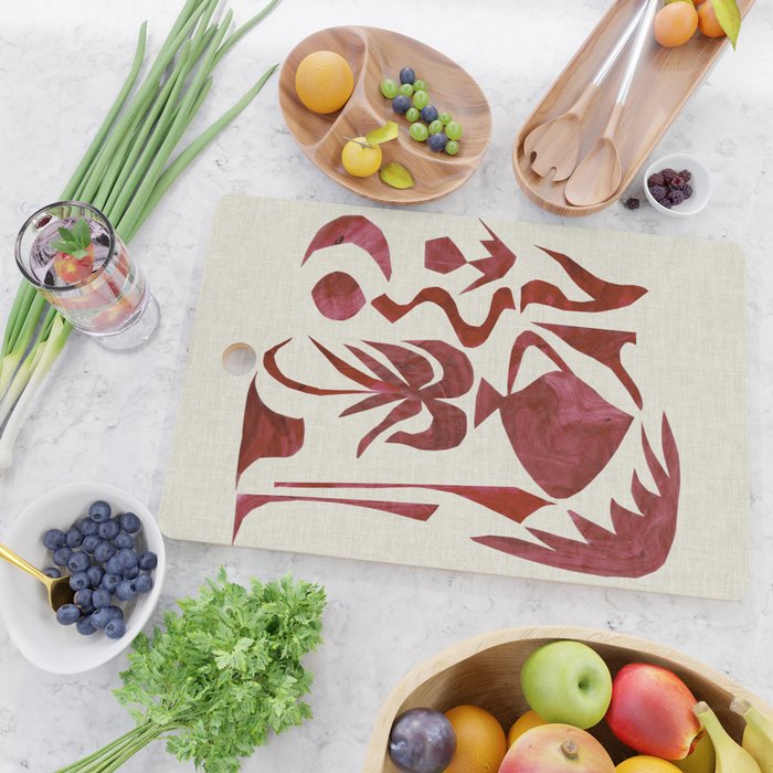 Crimson Dream In Cream Cutting Board Gallery Image 2