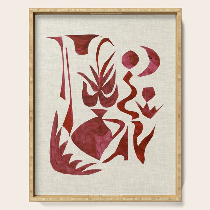 Crimson Dream In Cream Serving Tray Gallery Image 1