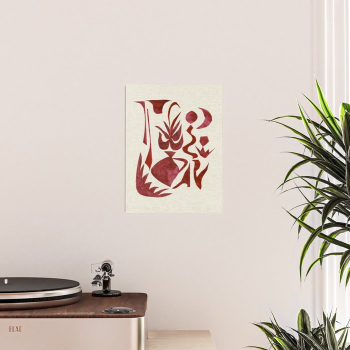 Crimson Dream In Cream Poster Gallery Image 2