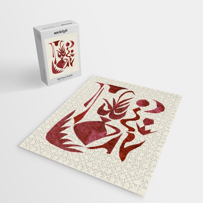 Crimson Dream In Cream Jigsaw Puzzle Gallery Image 2