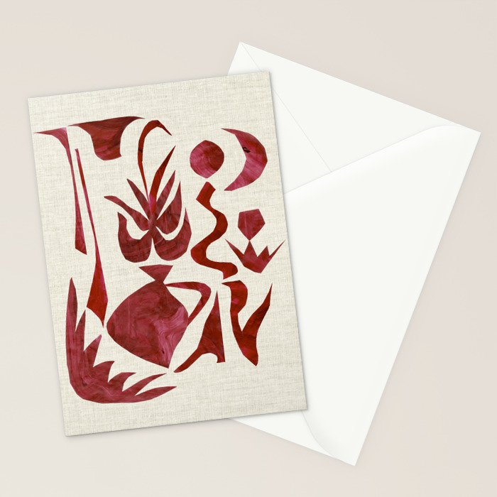Crimson Dream In Cream Stationery Card Gallery Image 2