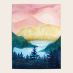 Lake beneath the towering hills Poster Gallery Image 4