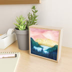Lake beneath the towering hills Mini Art Print Gallery Image 2