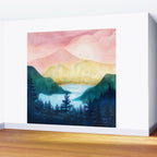 Lake beneath the towering hills Wall Mural Gallery Image 2