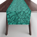 Folk Art Bunnies - Verdigris  Table Runner Gallery Image 1