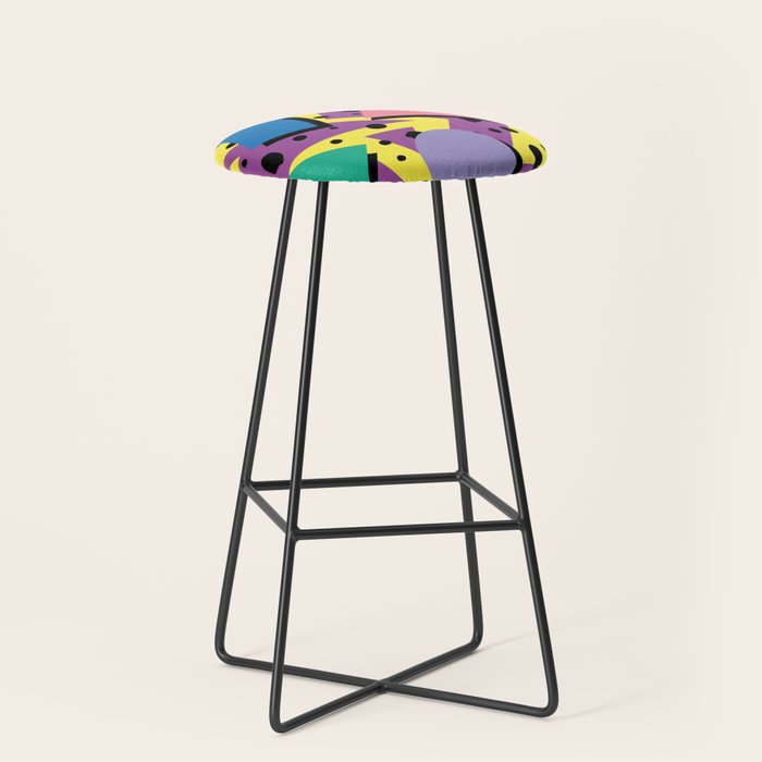 Memphis Pattern 21 - 80s / 90s Retro Stool Gallery Image 1