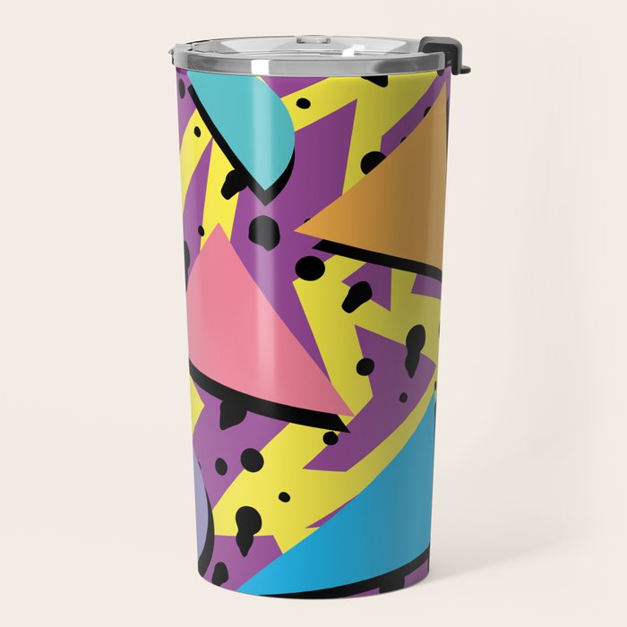 Memphis Pattern 21 - 80s / 90s Retro Travel Mug Gallery Image 2