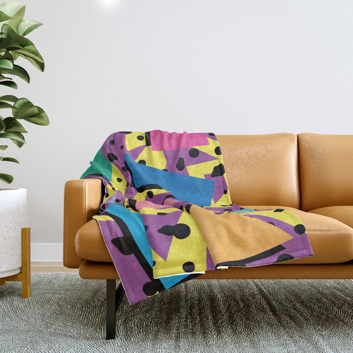 Memphis Pattern 21 - 80s / 90s Retro Throw Blanket Gallery Image 1