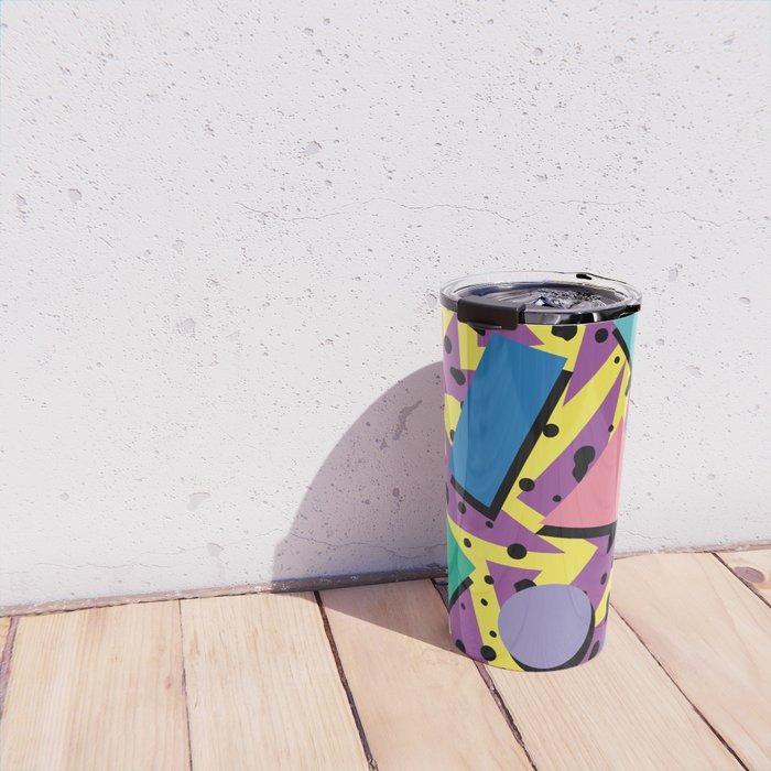 Memphis Pattern 21 - 80s / 90s Retro Travel Mug Gallery Image 4