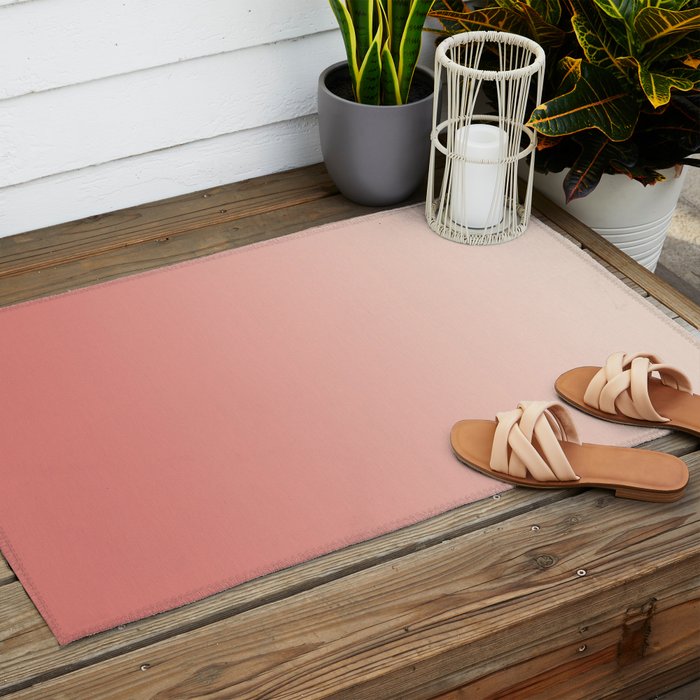 Ombre Pink Coral Outdoor Rug Gallery Image 2